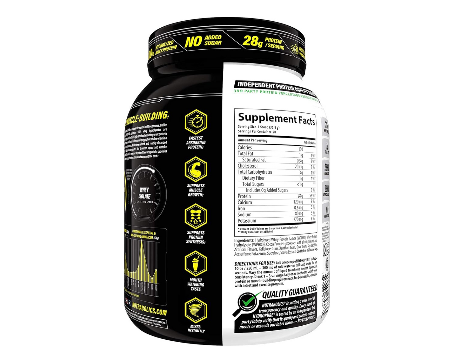 Nutrabolics Hydropure Whey Protein Extreme Chocolate 1.6lbs