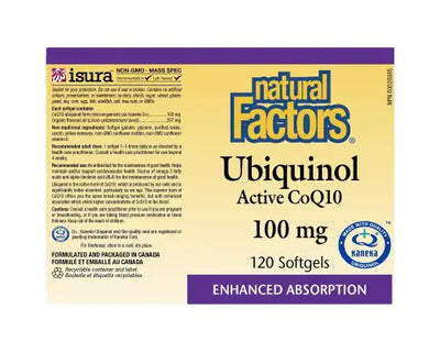Natural Factors Ubiquinol Active CoQ10 100mg 120 Softgels