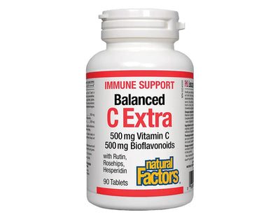 Natural Factors Vitamin C Extra Balanced Immune Support 500mg 90 Tablets