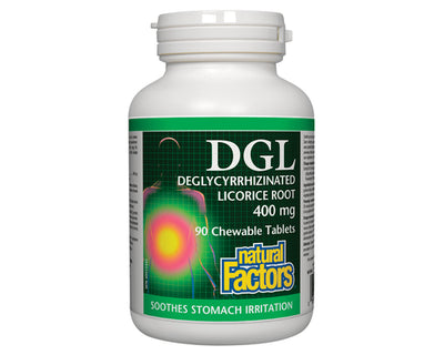 Natural Factors DGL 400mg 90 Chewable Tablets