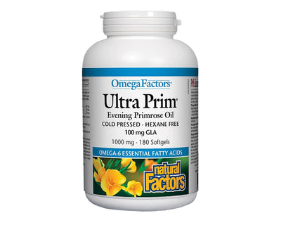 Natural Factors Omega Factors Ultra Prim Evening Primrose Oil 1000mg 180 Softgels