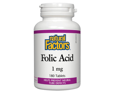 Natural Factors Folic Acid 1mg 180 Tablets