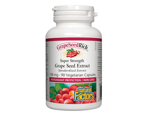 Natural Factors Grape Seed Extract Super Strength 100mg 90 Veggie Caps