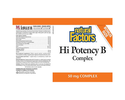 Natural Factors Hi Potency B Complex 50mg 90 Capsules