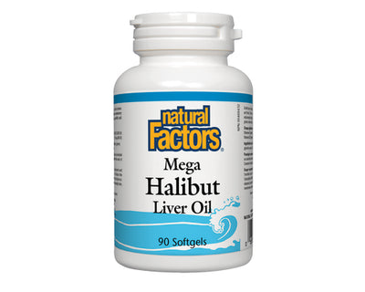 Natural Factors Mega Halibut Liver Oil 90 Softgels