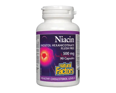 Natural Factors Niacin Inositol Hexanicotinate 500mg 90 Capsules
