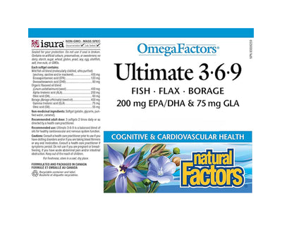 Natural Factors Ultimate 3.6.9 1200mg 90 Softgels