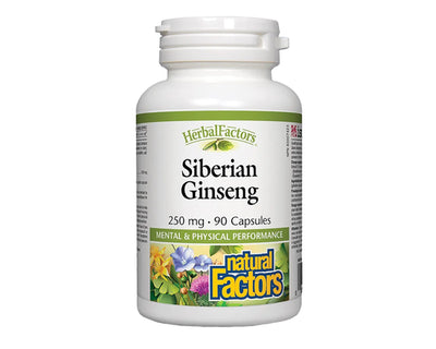 Natural Factors Herbal Factors Siberian Ginseng 250mg 90 Capsules