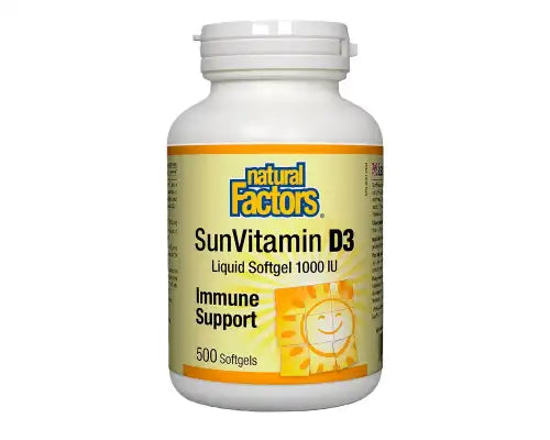 Natural Factors Sun Vitamin D3 1000 IU 500 Softgels