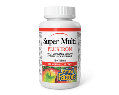 Natural Factors Super Multi Plus Iron 180 Tablets