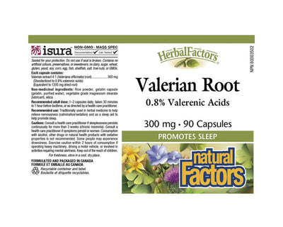 Natural Factors Herbal Factors Valerian Root 300mg 90 Capsules