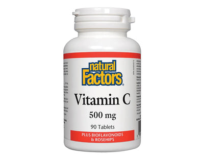 Natural Factors Vitamin C 500mg Plus Bioflavonoids & Rosehips 90 Tablets