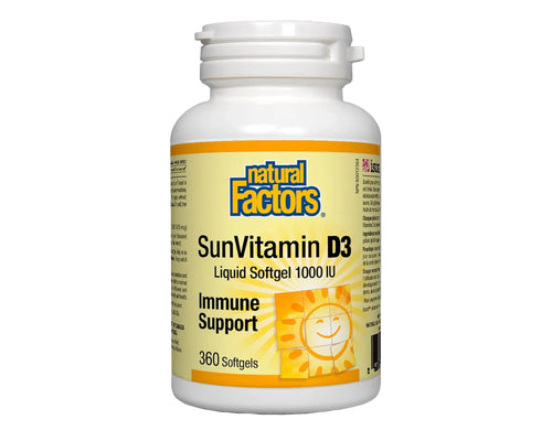 Natural Factors Sun Vitamin D3 1000 IU 360 Softgels