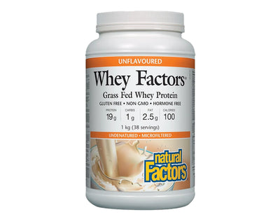 Natural Factors Whey Factors Grass Fed Whey Protein Unflavoured 1kg