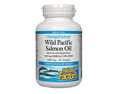 Natural Factors Omega Factors Wild Pacific Salmon Oil 1000mg 90 Softgels
