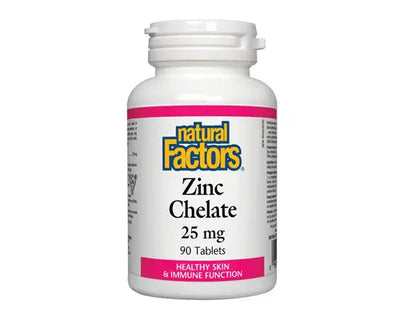 Natural Factors Zinc Chelate 25mg 90 Tablets