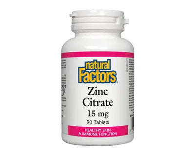 Natural Factors Zinc Citrate 15mg 90 Tablets