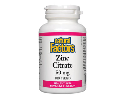 Natural Factors Zinc Citrate 50mg 180 Tablets