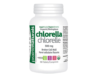 Prairie Naturals Organic Chlorella 500mg 180 Tablets