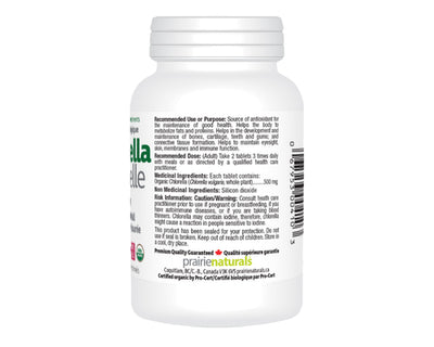 Prairie Naturals Organic Chlorella 500mg 360 Tablets