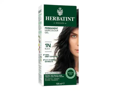 Herbatint Permanent Hair Colour Gel Black 1N 135mL