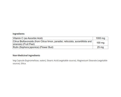 NOW Vitamin-C 1000 With 100mg Bioflavonoids 100 Veggie Caps
