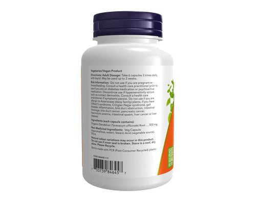 NOW Dandelion Root 500mg 100 Veggie Caps