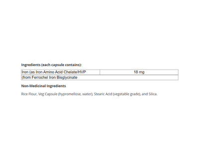 NOW Iron Bisglycinate 18mg 120 Veggie Caps
