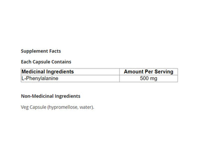 NOW L-Phenylalanine 500 mg 120 Veggie Caps