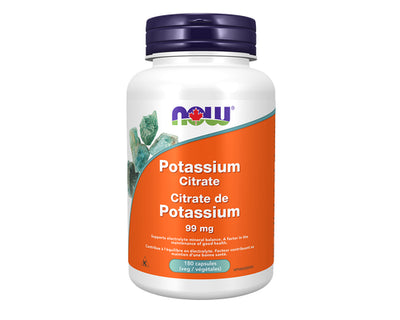 NOW Potassium Citrate 99mg 180 Veggie Caps