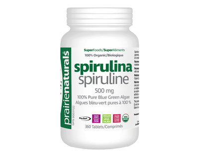 Prairie Naturals Organic Spirulina 500mg 360 Tablets