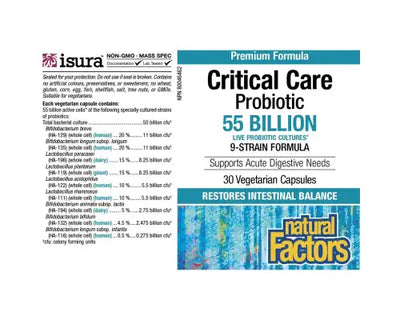 Natural Factors Critical Care Probiotic 55 Billion 30 Veggie Caps