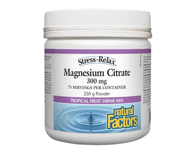 Natural Factors Magnesium Citrate 300mg Tropical Fruit 250g