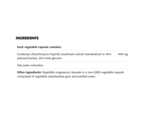 New Roots Cordyceps Extract 500mg 60 Veggie Caps