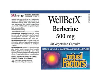 Natural Factors WellBetX Berberine 500mg 60 Veggie Caps