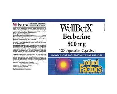 Natural Factors WellBetX Berberine 500mg 120 Veggie Caps