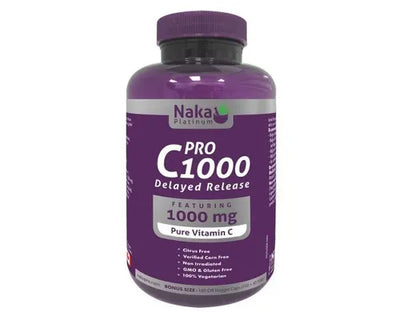 Naka Platinum PRO C1000 Delayed Release 180 Veggie Caps
