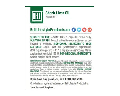 Bell Shark Liver Oil 120 Softgels