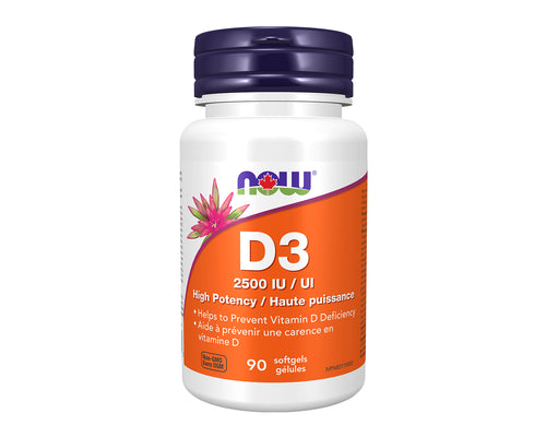 NOW Vitamin D3 2500 IU 90 Softgels