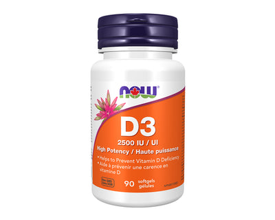 NOW Vitamin D3 2500 IU 90 Softgels