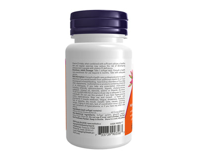 NOW Vitamin D3 2500 IU 90 Softgels
