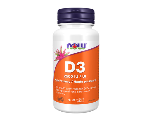 NOW Vitamin D3 2500 IU 180 Softgels