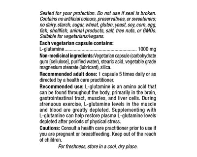 Natural Factors L-Glutamine 1000mg 60 Veggie Caps