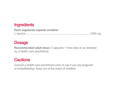 Natural Factors L-Taurine 1000mg 120 Veggie Caps