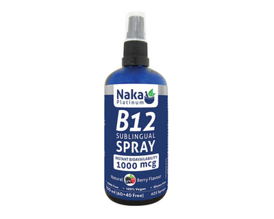 Naka Platinum B12 Sublingual Spray 1000mcg Berry 60+40mL