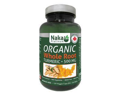 Naka Platinum Organic Whole Root Turmeric 500mg 90+30 Veggie Caps