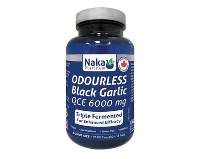 Naka Platinum Odourless Black Garlic 6000mg 60+15 Veggie Caps
