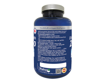 Naka Platinum Zinc Biscglycinate Extra Strength 50mg 120+30 Veggie Caps