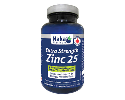 Naka Platinum Zinc Picolinate Extra Strength 25mg 90+30 Veggie Caps