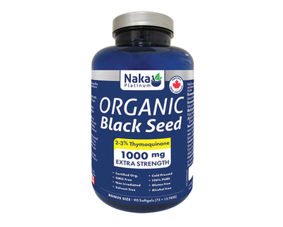 Naka Platinum Organic Black Seed 1000mg 75+15 Softgels